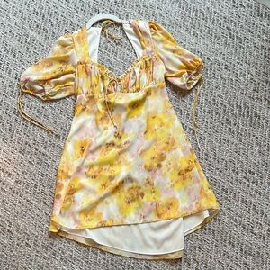 For Love and Lemons. Yellow, backless, mini